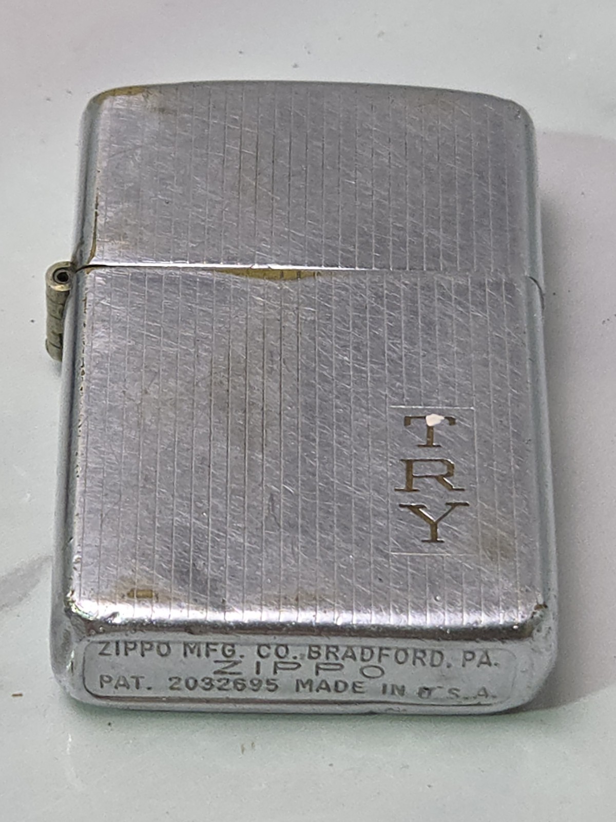 Vintage zippo 1947-1948 Pin Stripe „TRY“