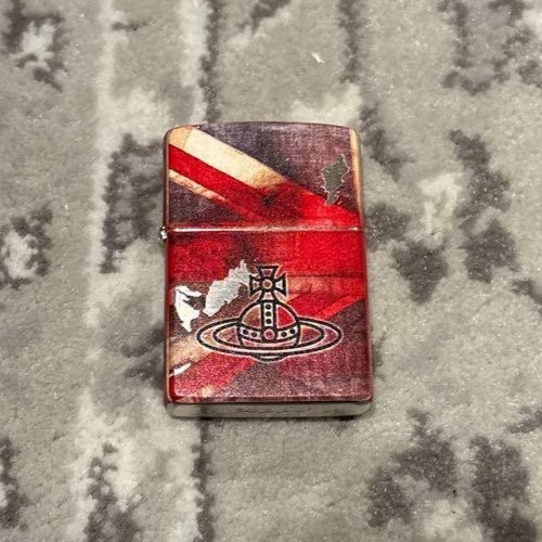 Vivienne Westwood ZIPPO UNION JACK Orb Logo Oil Lighter Red No Box w/Pouch