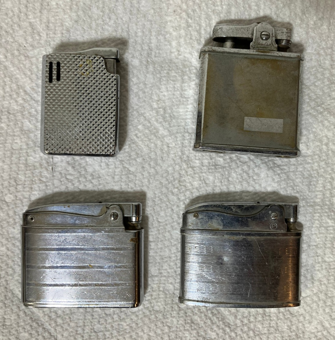 Vintage Lot of 4 Lighters Japan Penguin, Lord, Colibri, & Ronson Adonis USA
