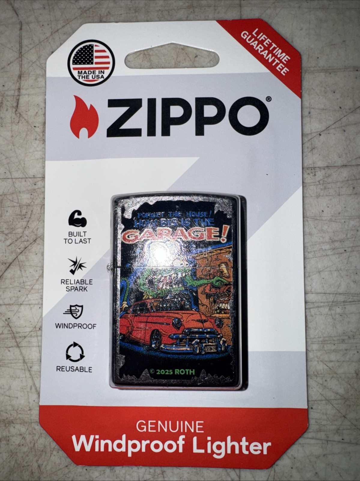Ed Roth Rat Fink “garage” Zippo 2025 Mooneyes Kustom Kulture SoCal Chevy