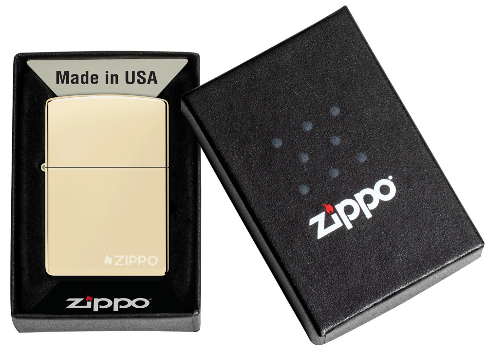 Zippo Classic Champagne Zippo Logo Windproof Pocket Lighter, 46682ZL