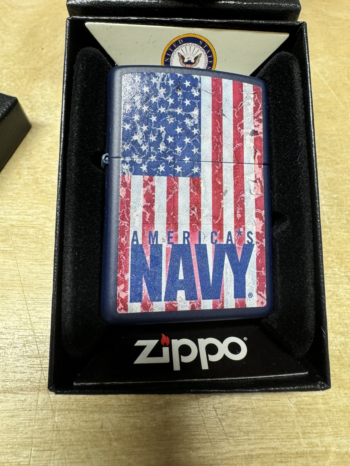 Zippo US Navy American Flag Design on Blue Lighter – 239 – New