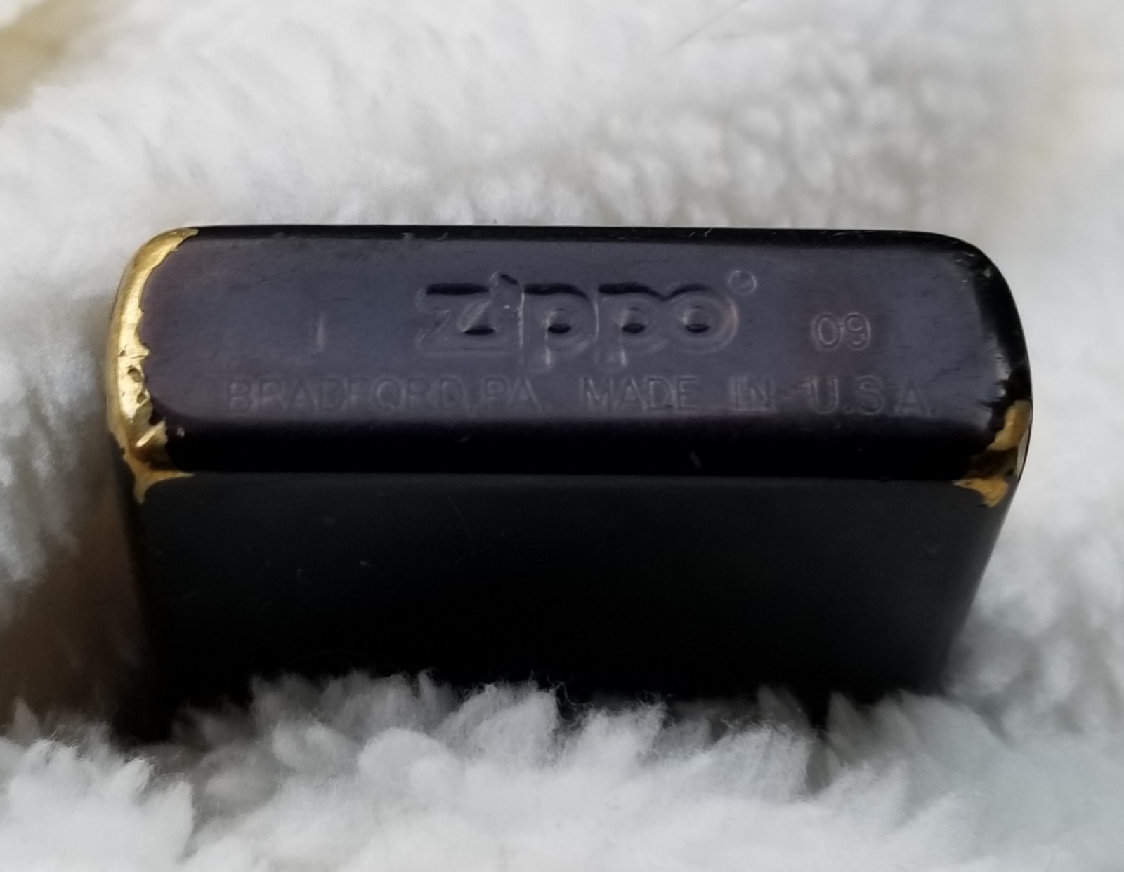 Zippo Lighter 2009 Kanji Ai Love, Makie Handcrafted, Black Lacquer, No Box, Used