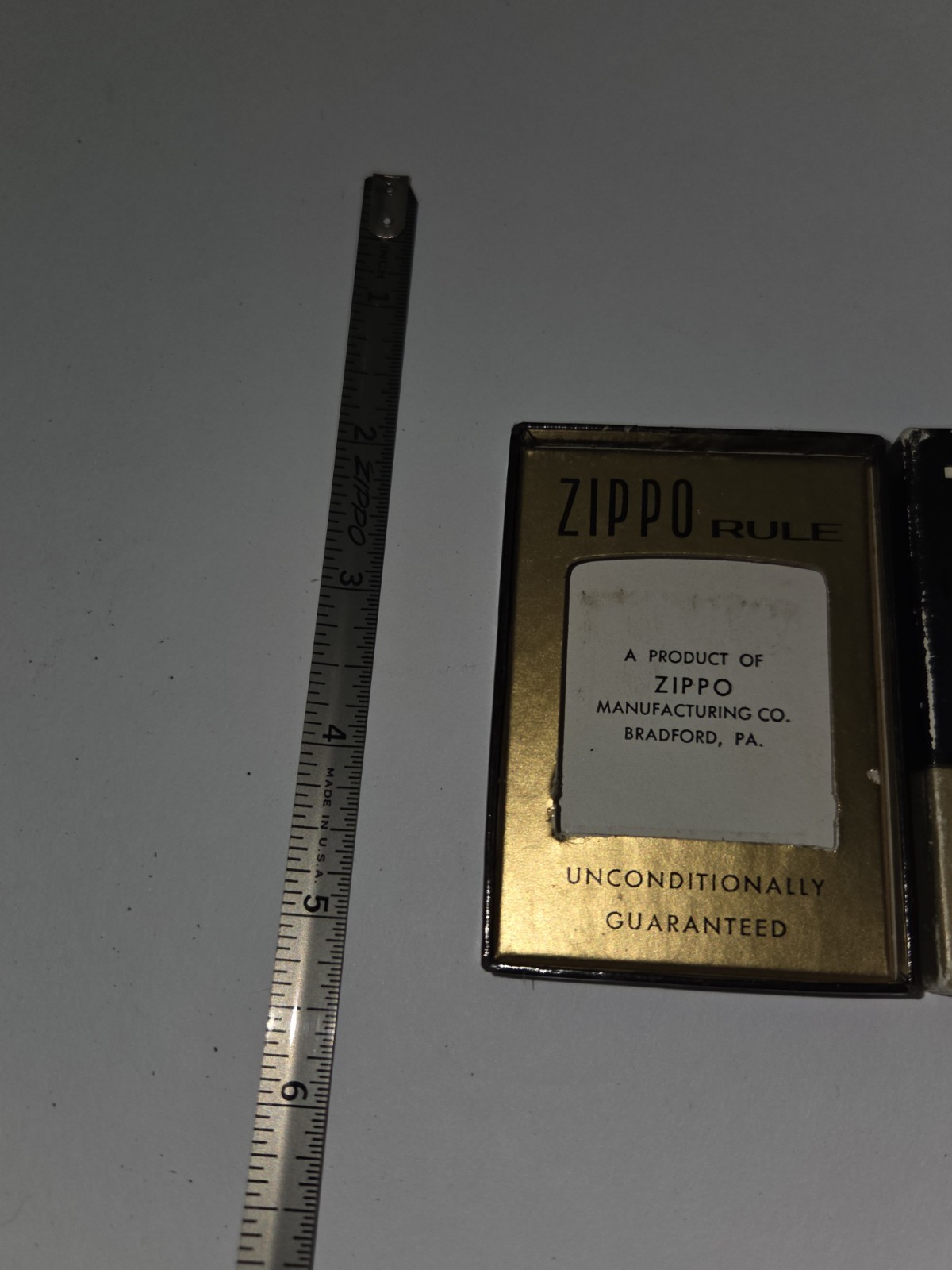 Vintage Zippo Rule REO W Original Box