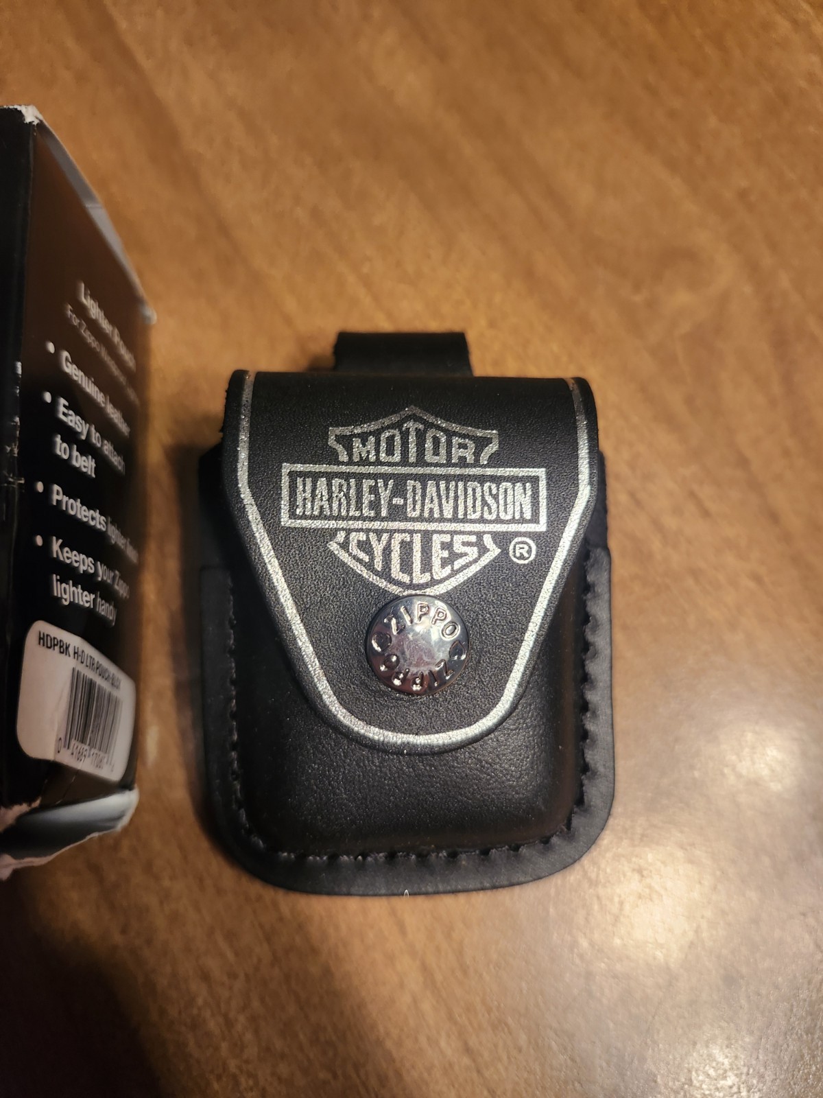 Harley Davidson zippo lighter pouch leather USA holder Belt 3 by 2.5 inch New