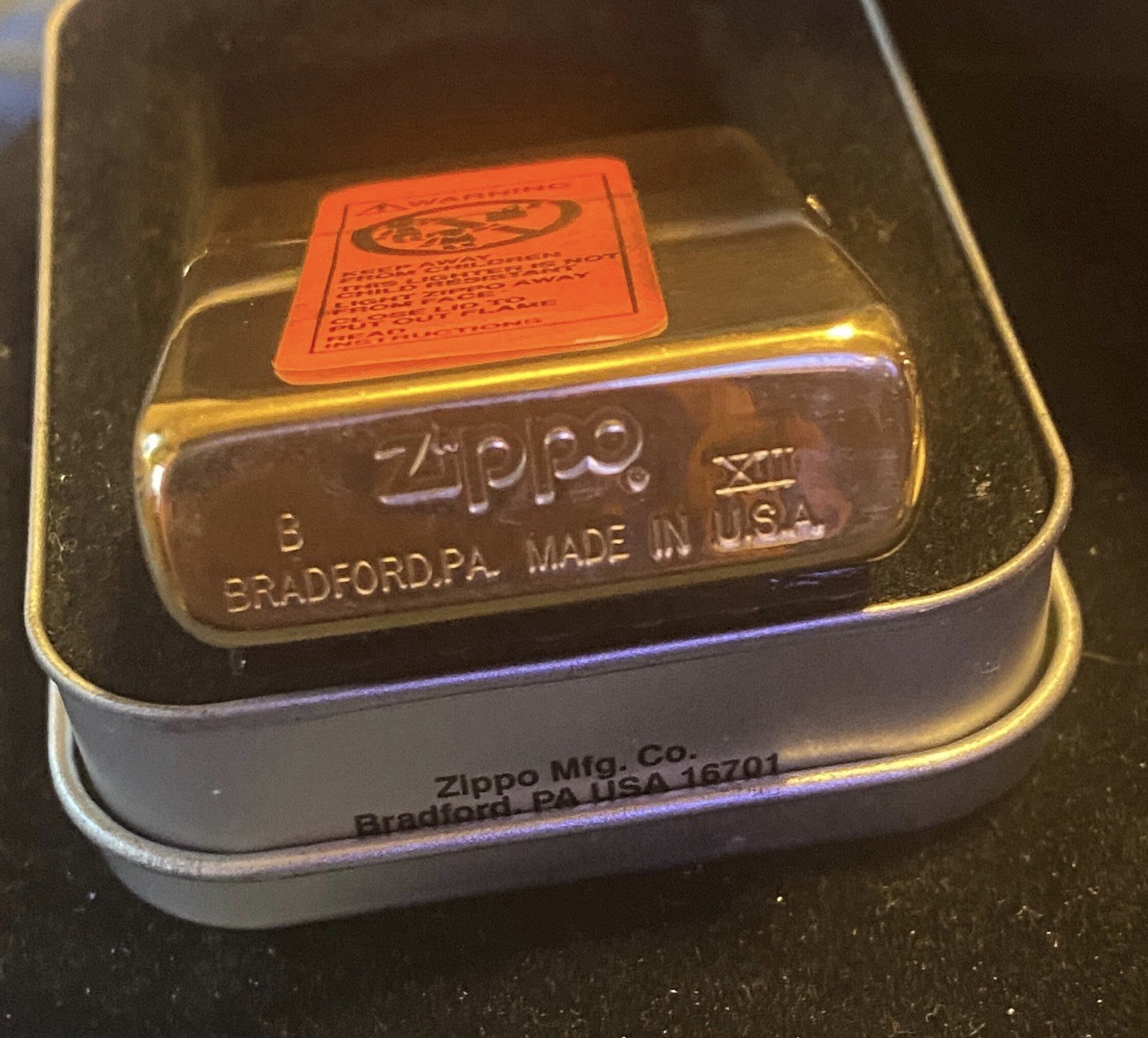 1996 Zippo Solid Brass Harley Davidson Diamond Plate New & Unfired Vintage