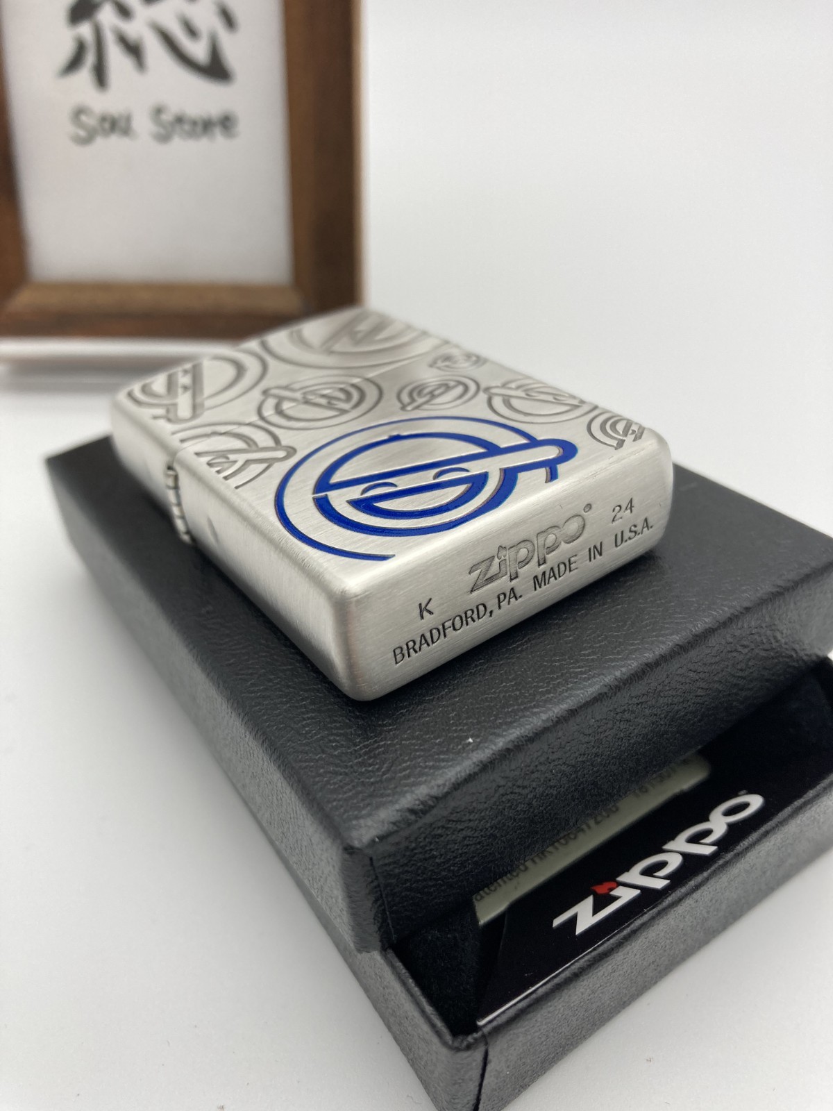 Zippo Ghost In The Shell Laughing Man Silver 3 Sided Etching Lighter Japan Anime