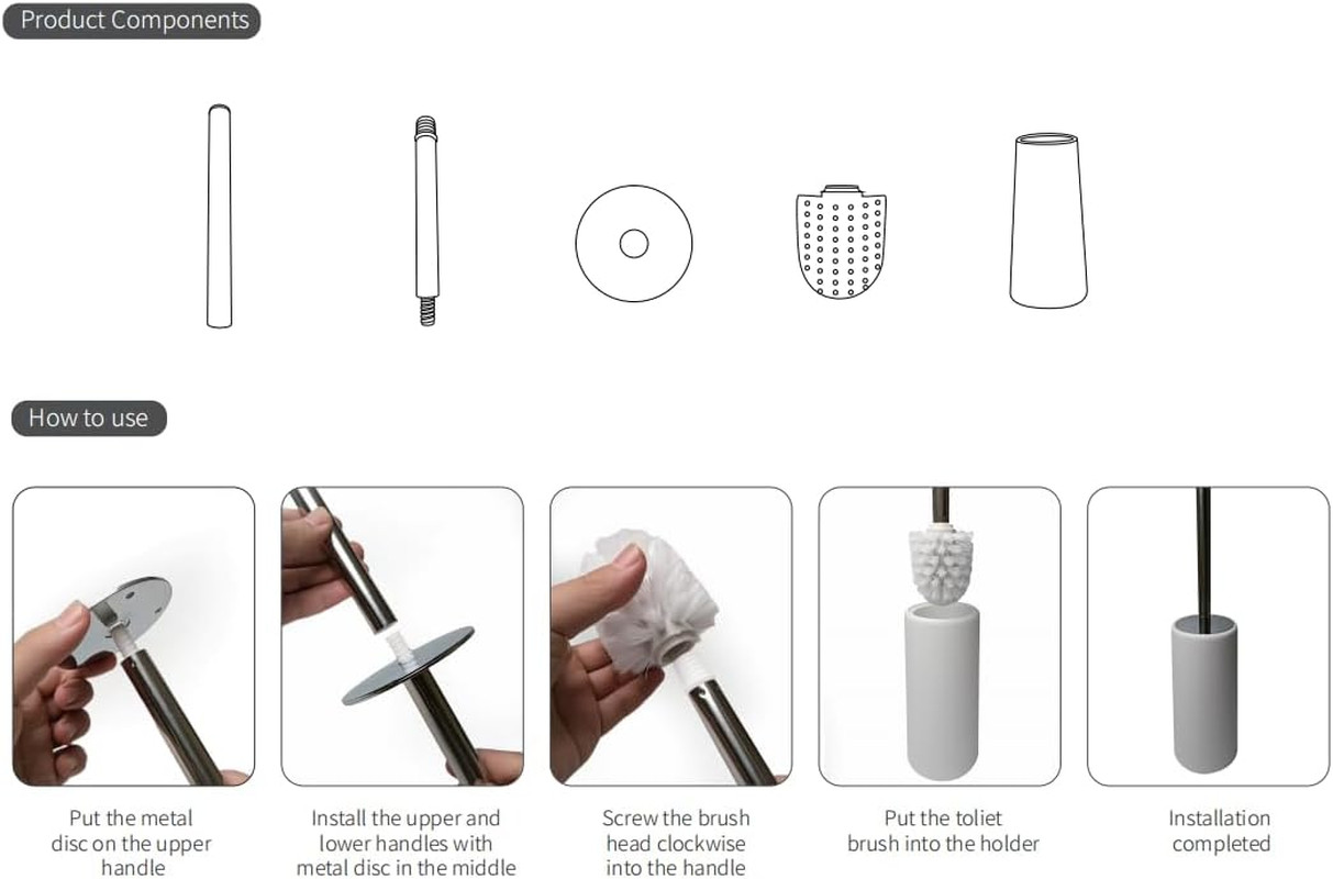 Toilet Brush | Premium Loo Brush and Set for Elegant Bathrooms | Durable and Hyg