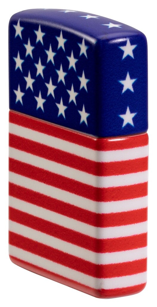 Zippo Windproof American Flag Patriotic Lighter, Wrap Around Design, 48700, NIB