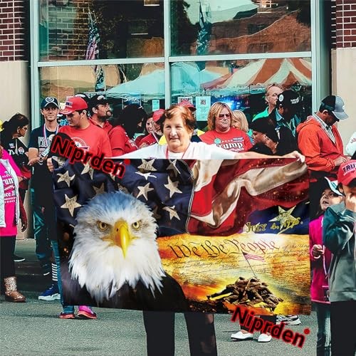 American Bald Eagle Flag 3×5 Ft We The People 1776 for 4th of July Memorial