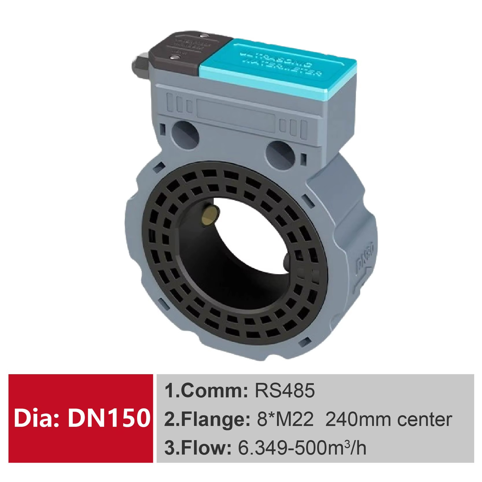 ASW-1-K DN50-DN150 IP68 Ultrasonic Water Flow Meter Smart RS485 Remote Monitor B