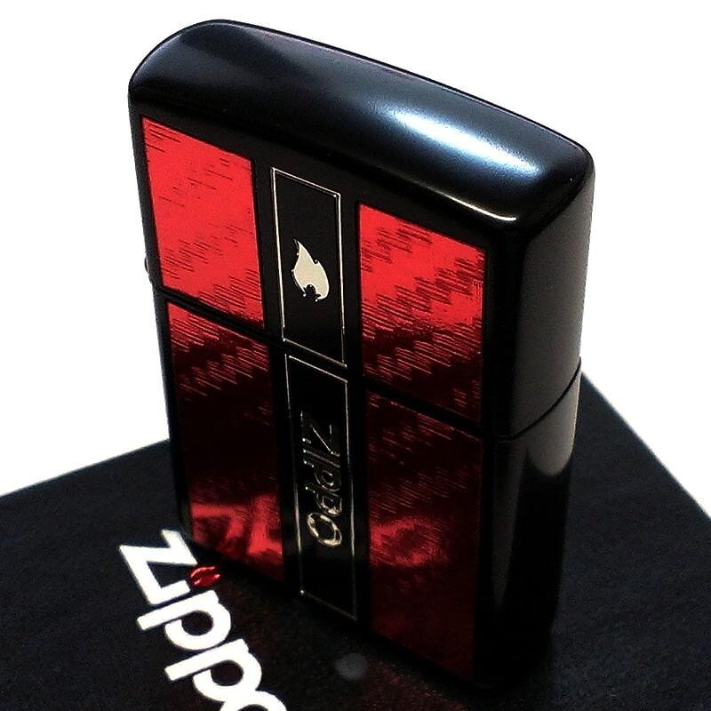 Zippo Oil Lighter Matte Black Carbon Red Fire Logo Regular Case Japan