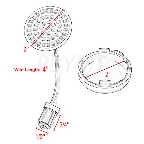 1157 LED Front Turn Signal Light 2″ Bullet Smoke Lens Cover Kit Compatible