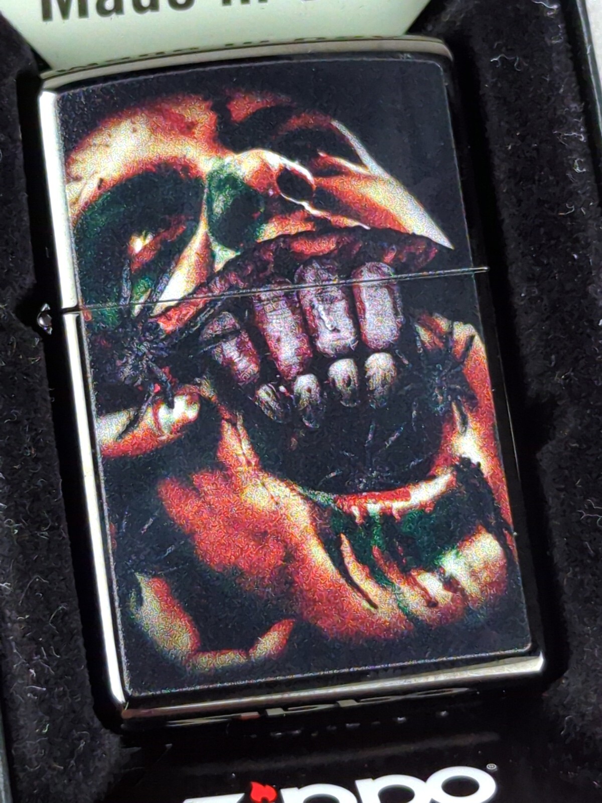 Zippo 49117 SPLIT FACE DESIGN on High Polish Black Windproof Lighter MARCH 2019