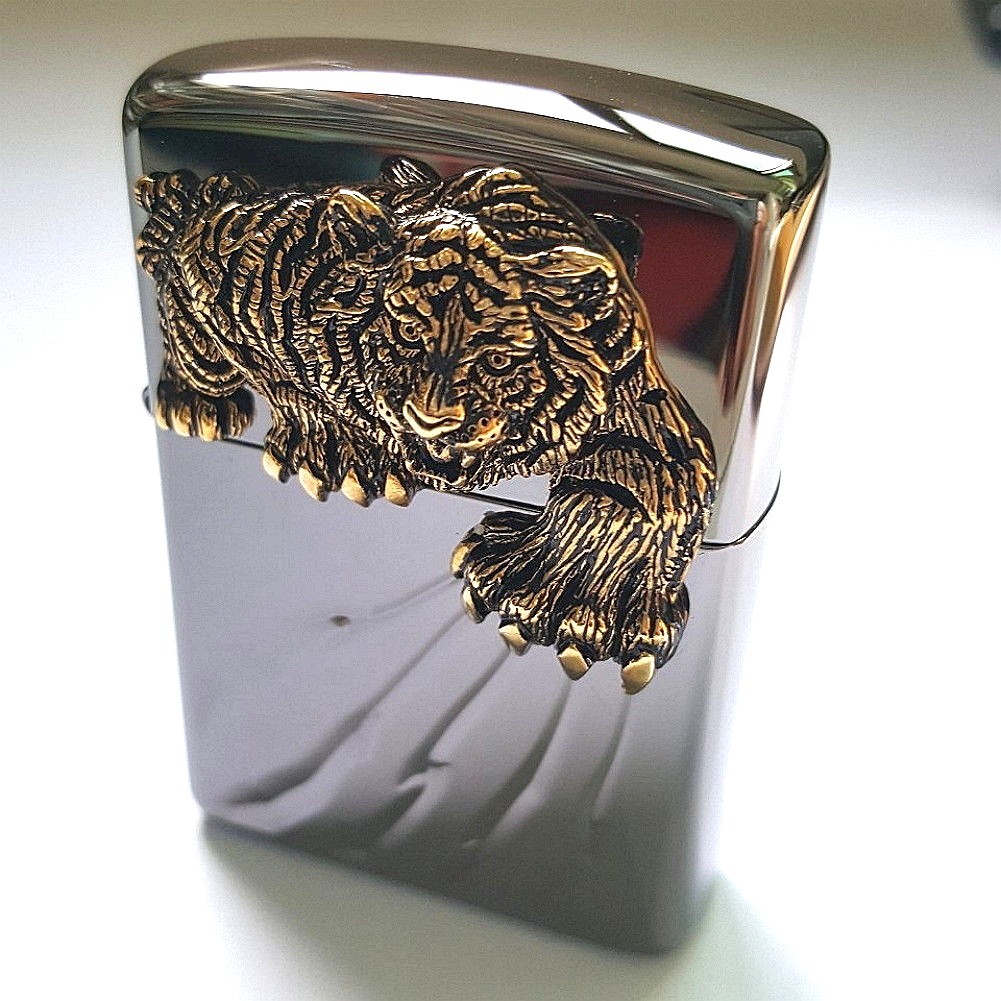 Zippo Tiger Claw BK Lighter Genuine Authentic Org Packing 6 Flints set Free GIFT