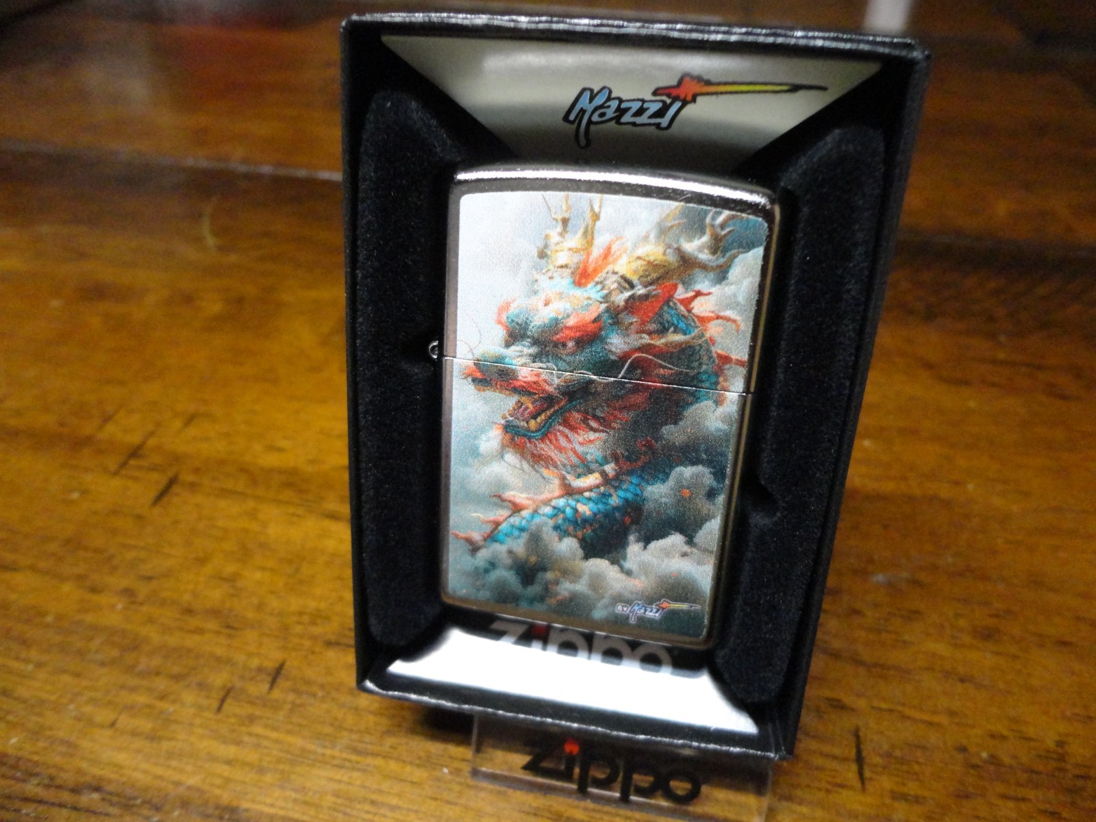MAZZI CHINESE DRAGON ZIPPO LIGHTER MINT IN BOX