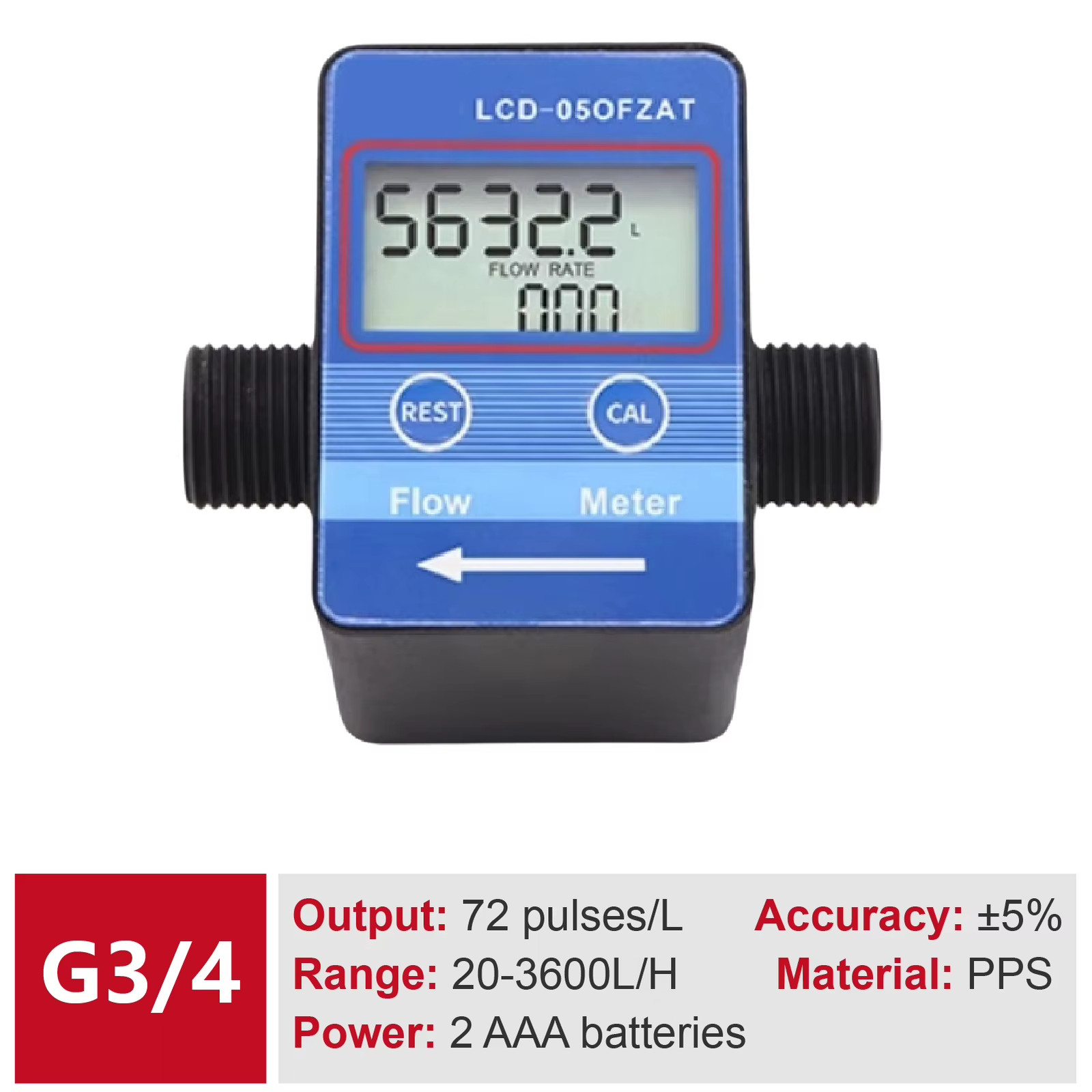 LCD-05OFZAT Gear Digital Flow Meter Positive Displacement Liquid Flow Gauge High