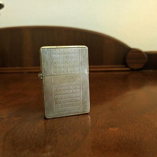 ZIPPO solid silver lighter 1950s Italy Art Deco rare design original insert