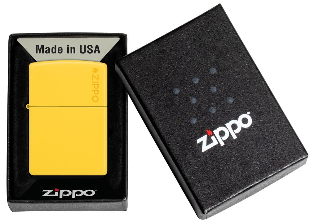 Zippo Windproof Lighter Yellow Matte All Metal with Lifetime Guarantee