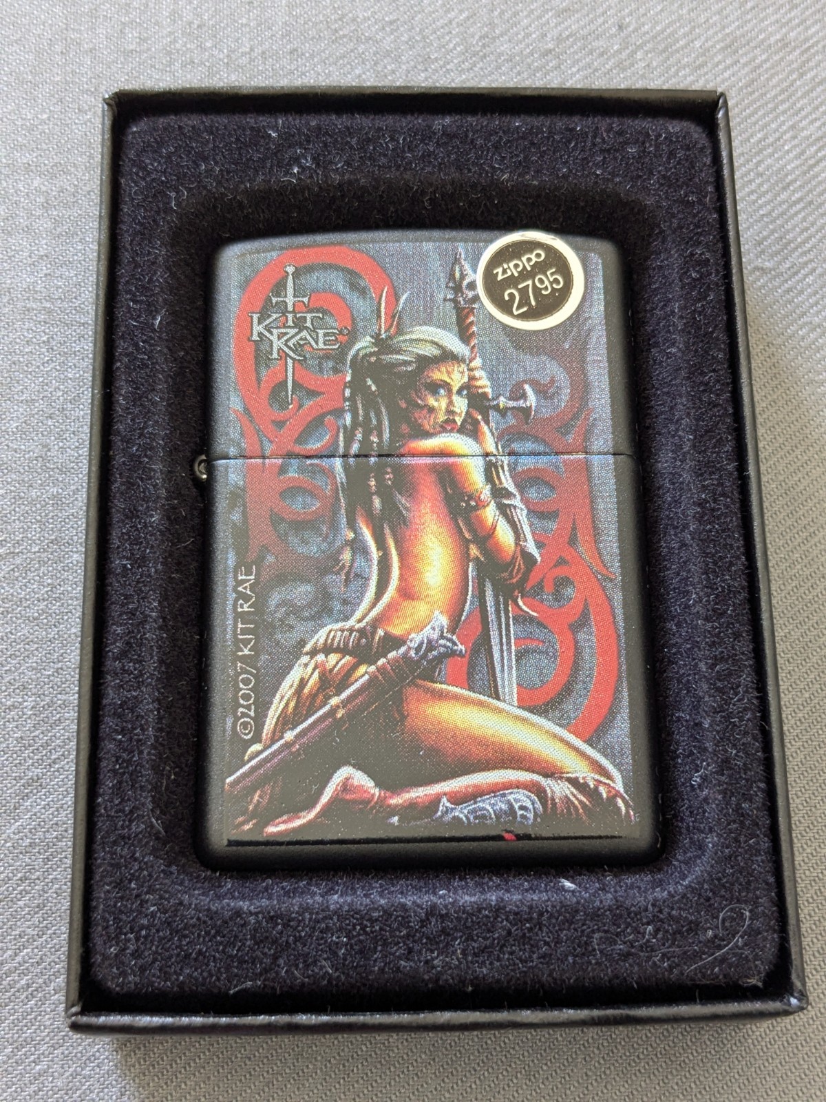 2008 KIT RAE ELLEWAH BLACK MATTE ZIPPO LIGHTER MIB RARE