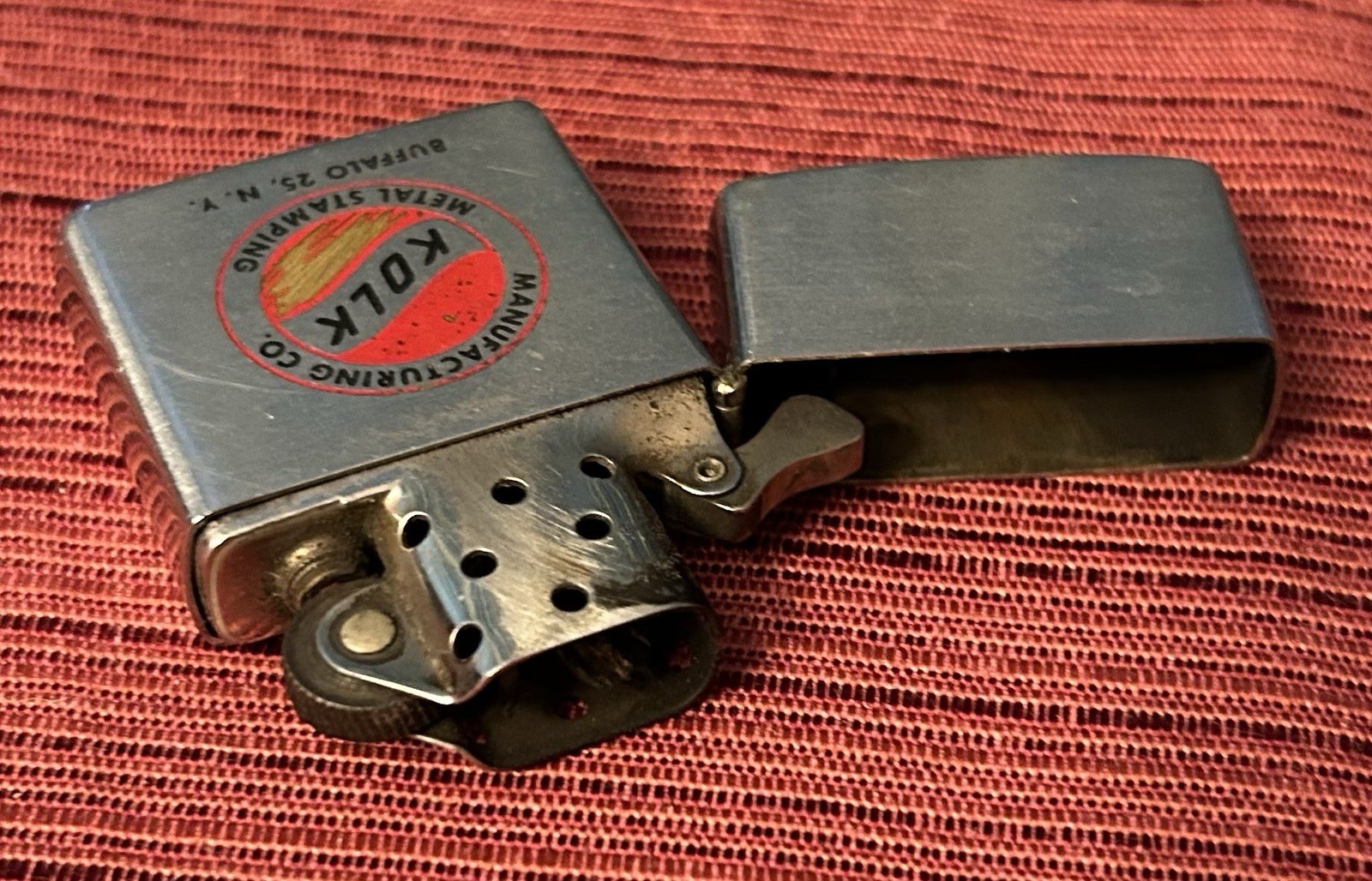 Vtg Advertising ZIPPO Lighter Kolk Metal Stamping Manufacturing Plant Buffalo NY