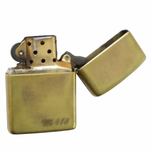 ZIPPO Solid Brass Oil Lighter Gold 5.5cm Used
