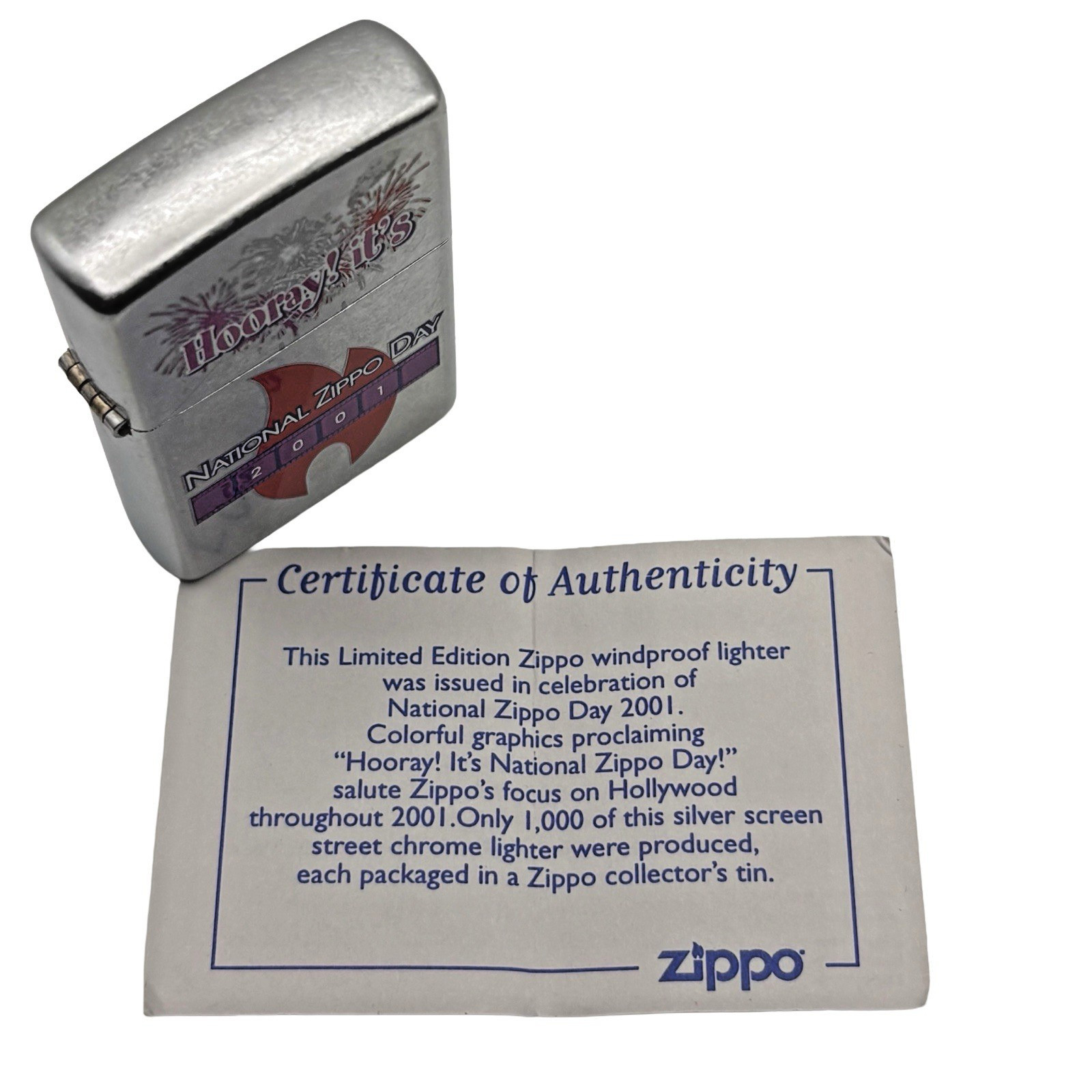 Zippo Lighter 2001 National Zippo Day Limited Edition /1000 Rare VHTF New NOS