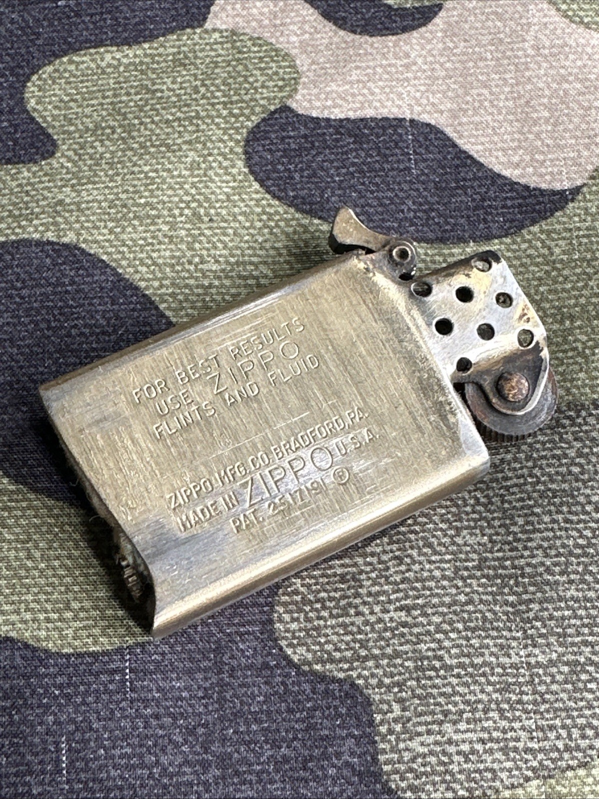 1960s Gold Flashed Zippo Lighter Insert – Insert Only – Slim Size – Lot #52