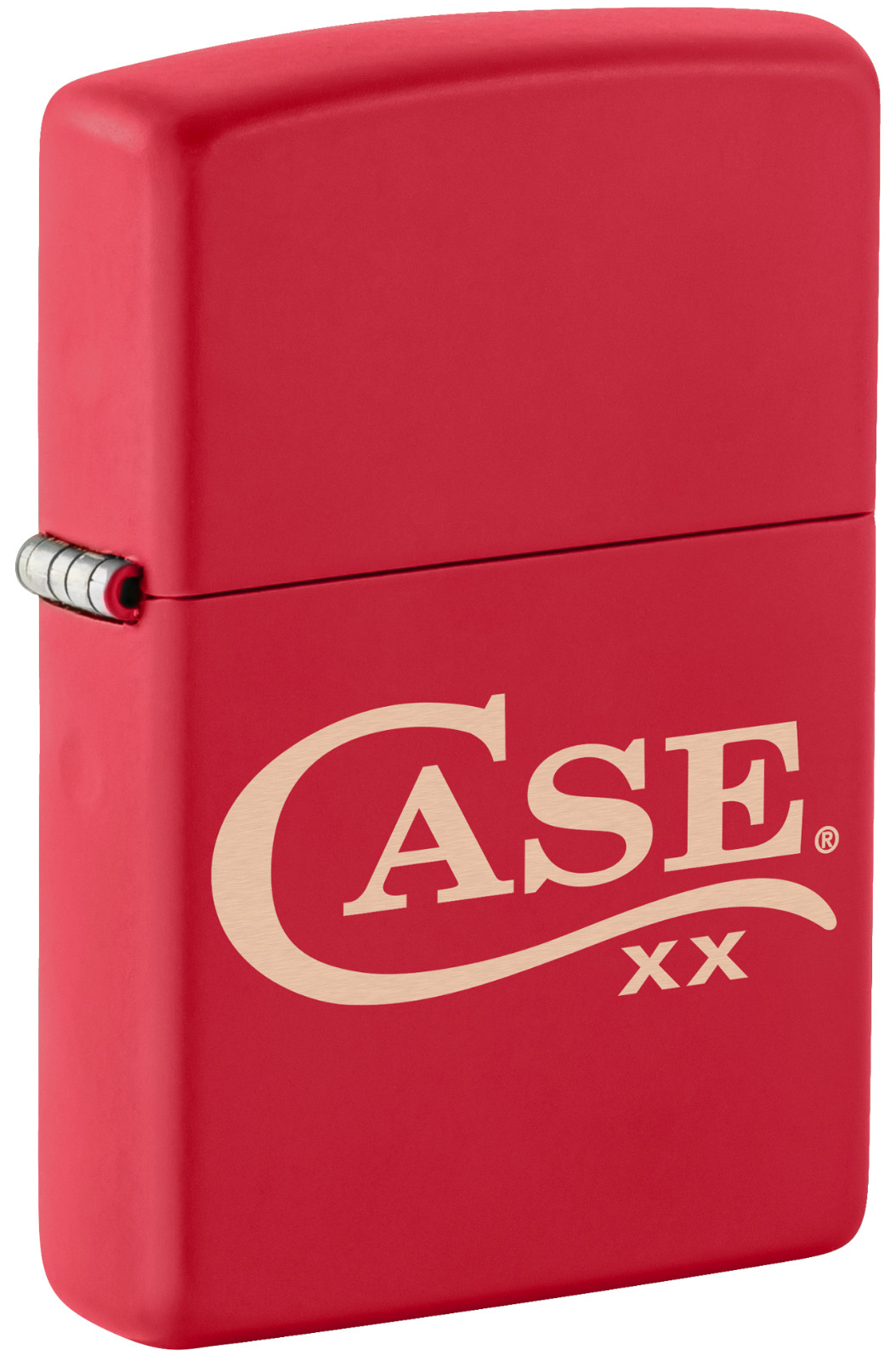 NEW CASE XX ZIPPO LIGHTER RED MATTE METAL DESIGN LIGHTER USA MADE #50266