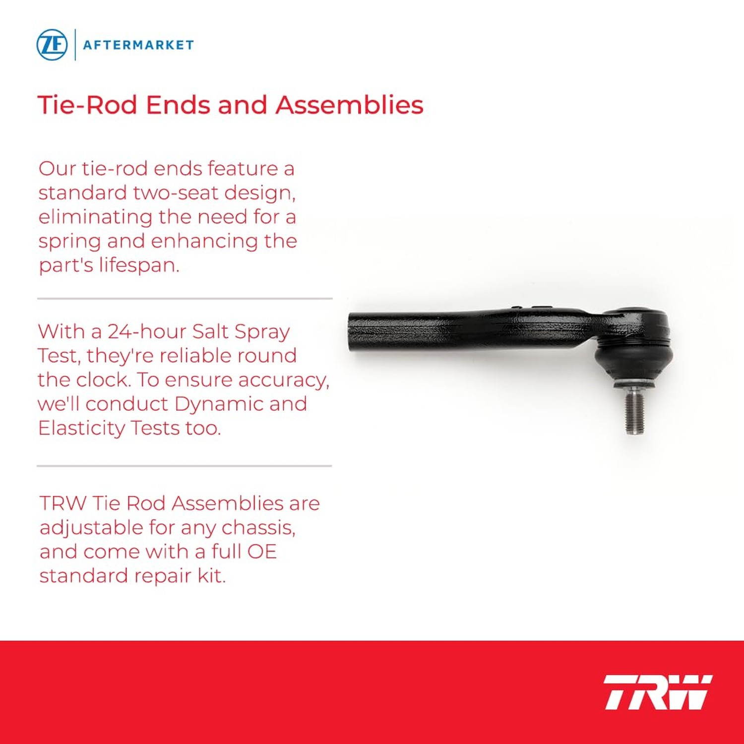 TRW JTE117 Steering Tie Rod End for Ford Edge: 2007-2014 and other applicatio…