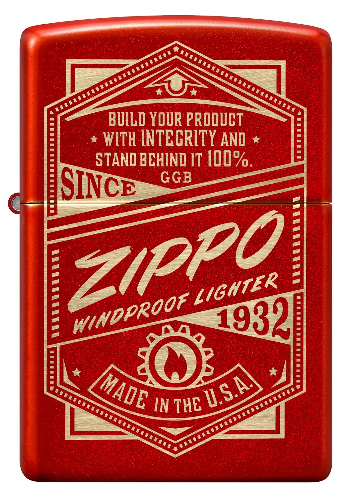 Zippo It Works Design Metallic Red 48620