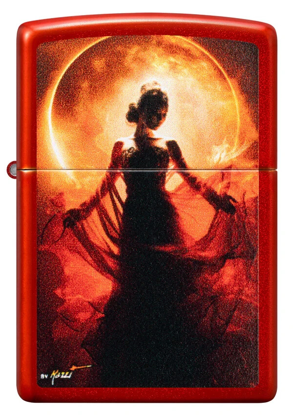 Zippo Mazzi A Woman In Silhouette Design Color Image Metallic Red 46410