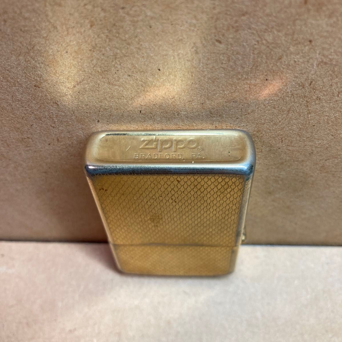 Zippo lighter items ZIPPO old polished gold plated mesh engine turn double sided