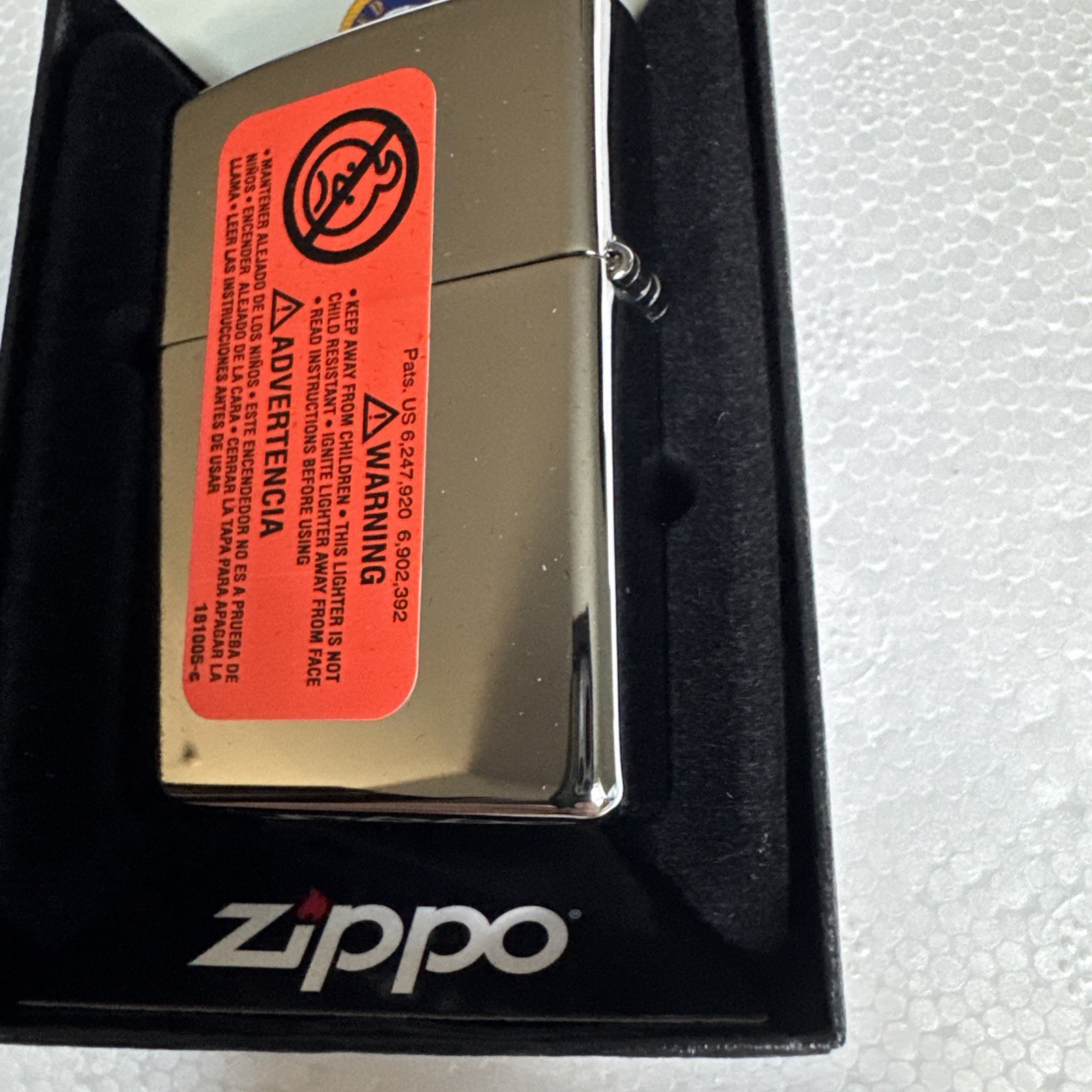 Zippo US Navy Logo with Aircraft Carrier on Chrome Silver Lighter – 250 – New