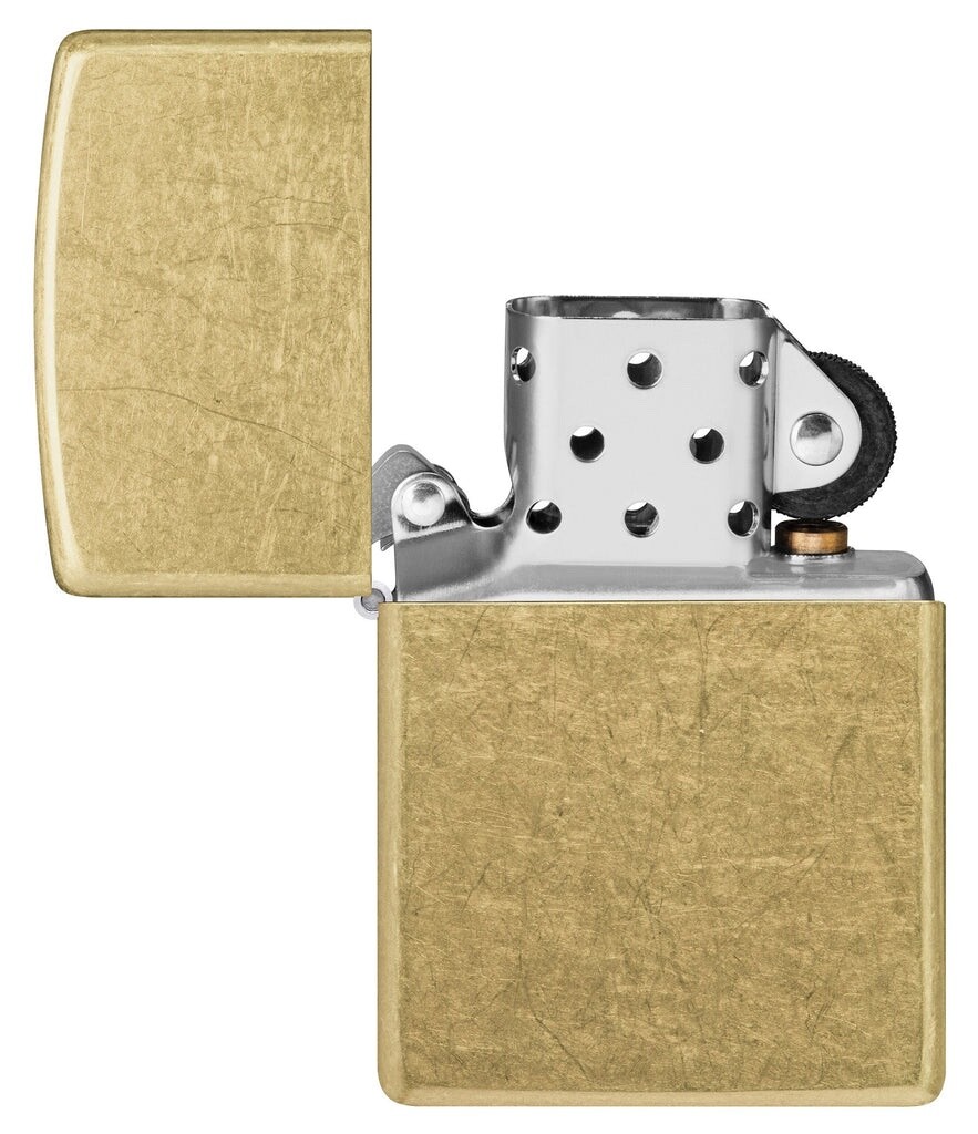 Zippo Windproof Brass Lighter With Street Brass Finish, 48267, New In Box