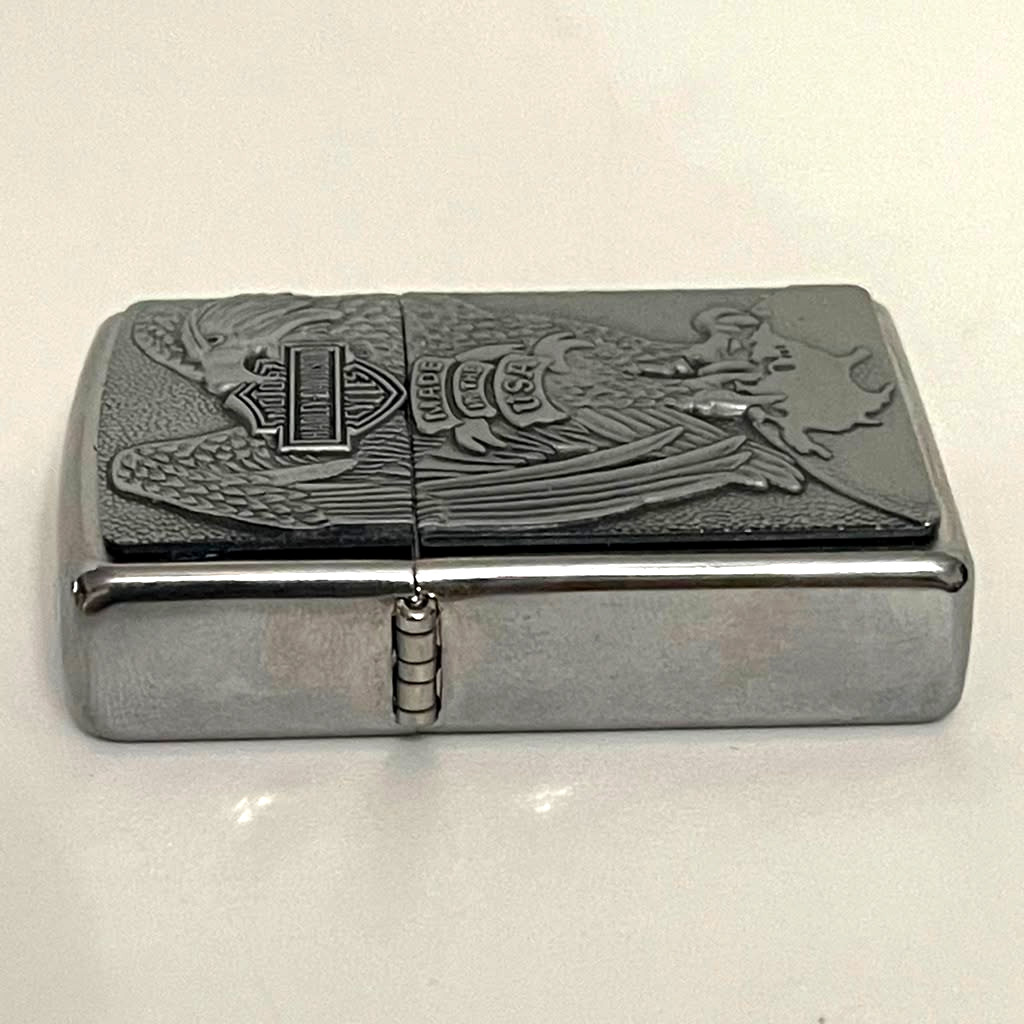 Harley Davidson Made In The USA Eagle On Top Of The World Zippo Lighter With Box