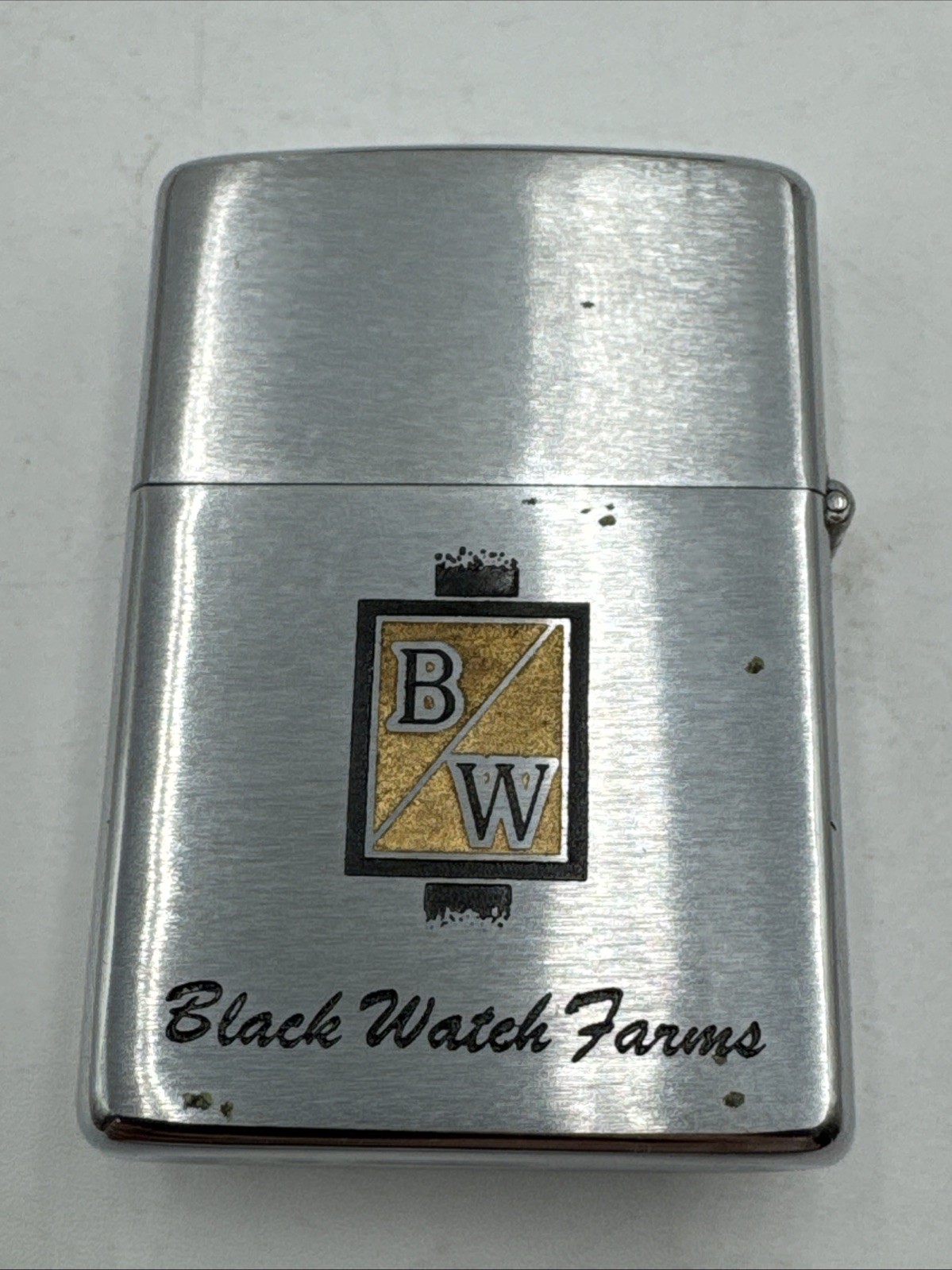 ZIPPO 1968 BLACK WATCH FARMS DAIRY DOUBLE SIDED ADVERTISING LIGHTER IN BOX COW