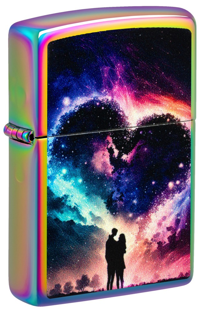 Zippo Cosmic Love Design Multi Color Windproof Pocket Lighter, 46814