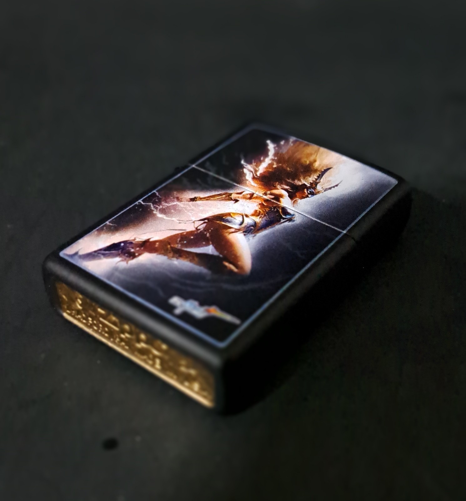 Custom Engraved Goddess Of Lightning Black Matte Zippo Lighter | New 2024