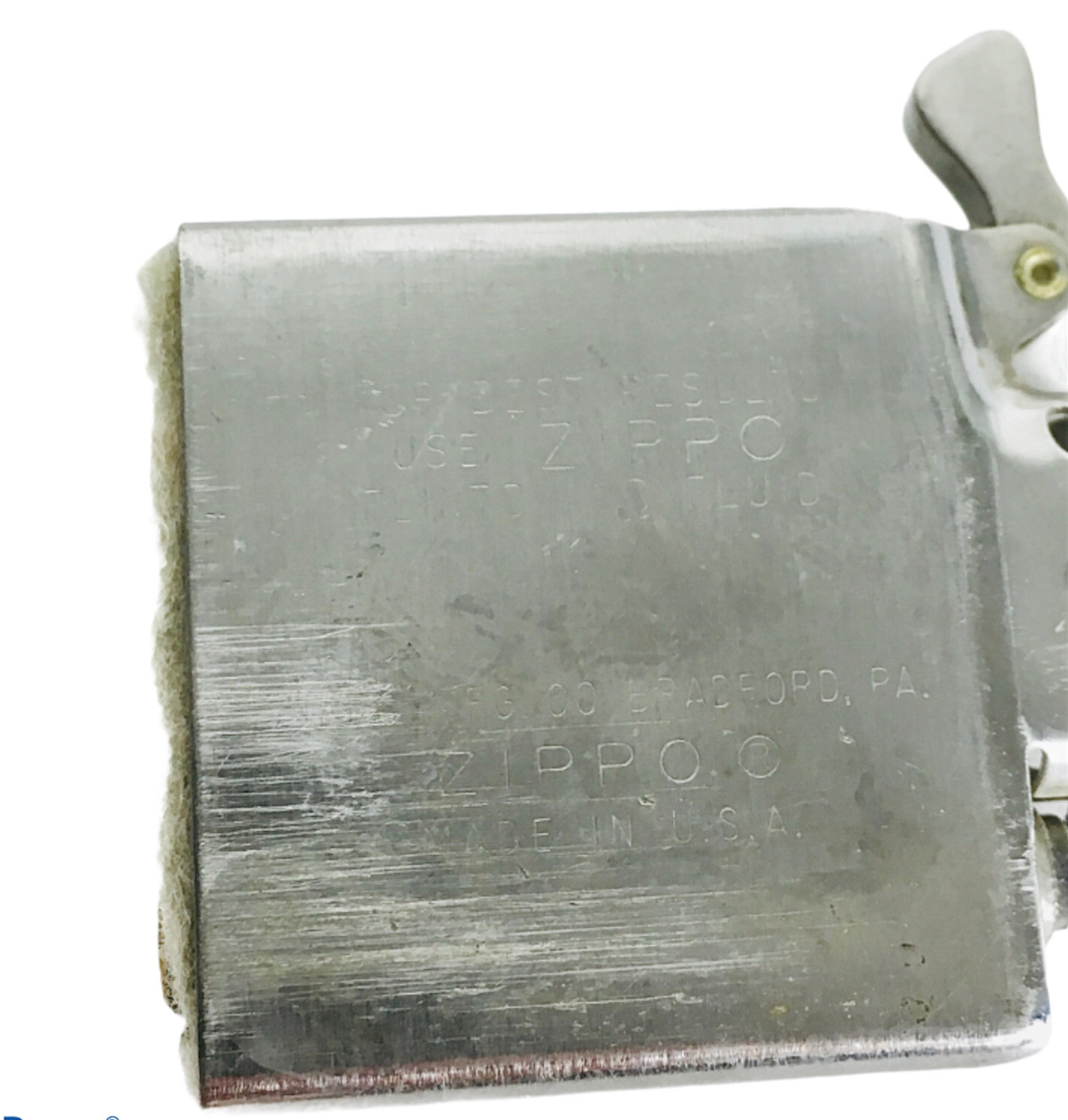 Bradford Zippo 70s Vintage Brass Lighter Case Brushed Chrome Steel Insert
