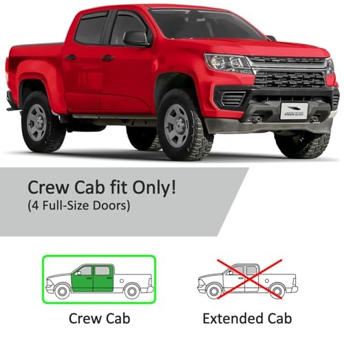 in-Channel Extra Durable Rain Guards for Trucks Chevrolet For Colorado 15-22