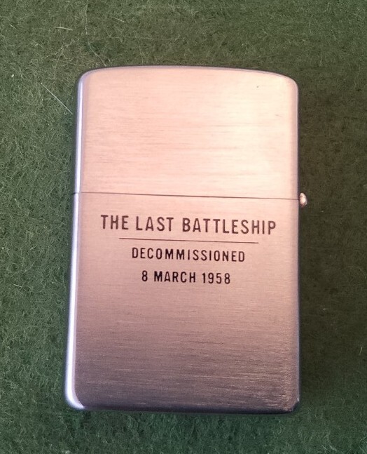 Unfired USS Wisconsin BB-64 Decommissioning 8 March 1958 Zippo Lighter MINT RARE