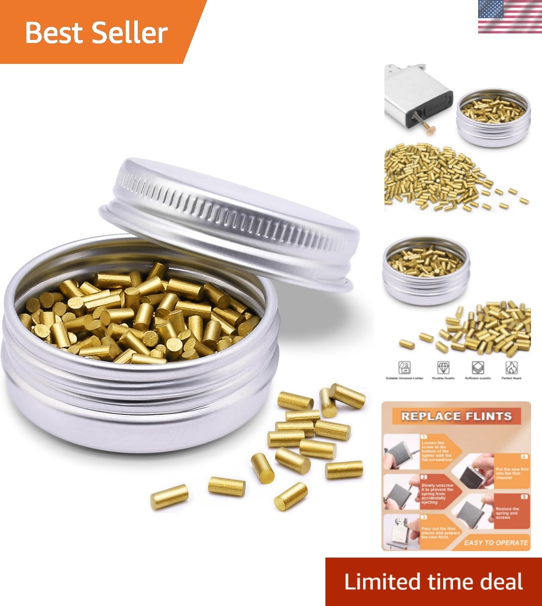 200 Pcs Universal Lighter Replacement Flint Refills Compatible with Most Lighter