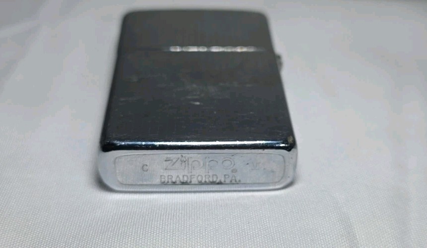 Vintage Zippo Slim Lighter Chrome Striped Windproof Collectible