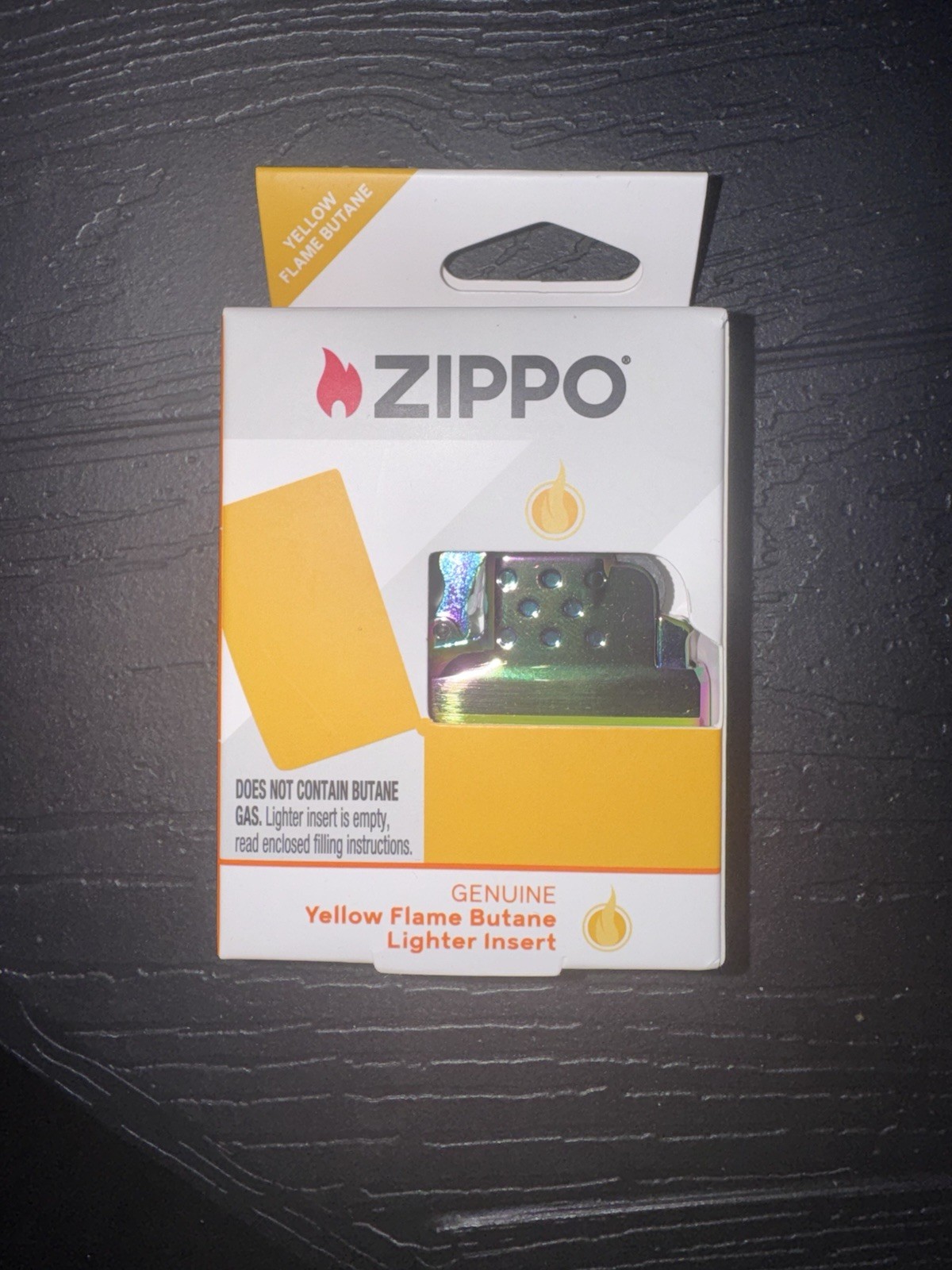 Zippo Iridescent Green Yellow Flame Butane Lighter Insert, New In Box
