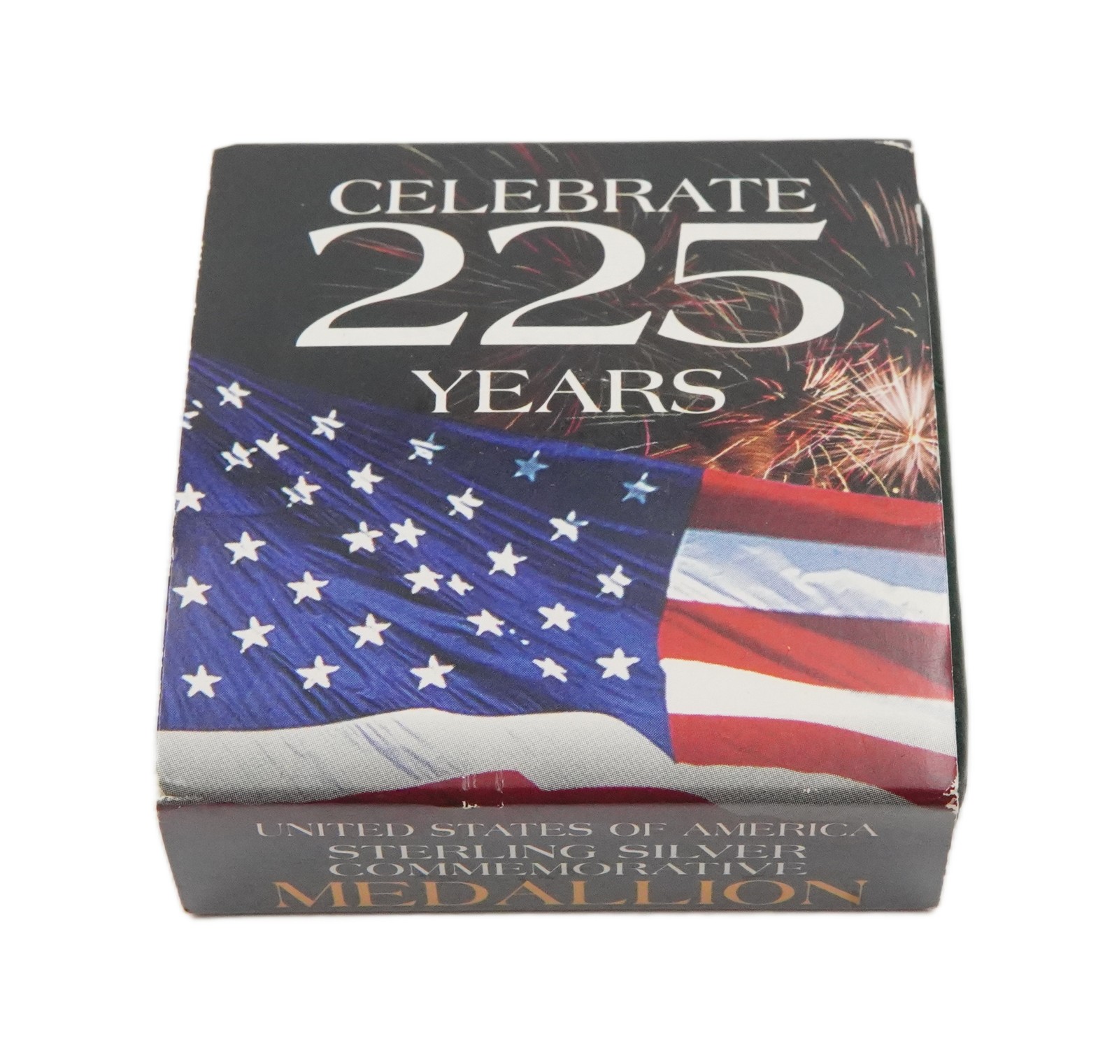 2001 USA 225 Years Sterling Silver Commemorative Medallion w/ Case & Box