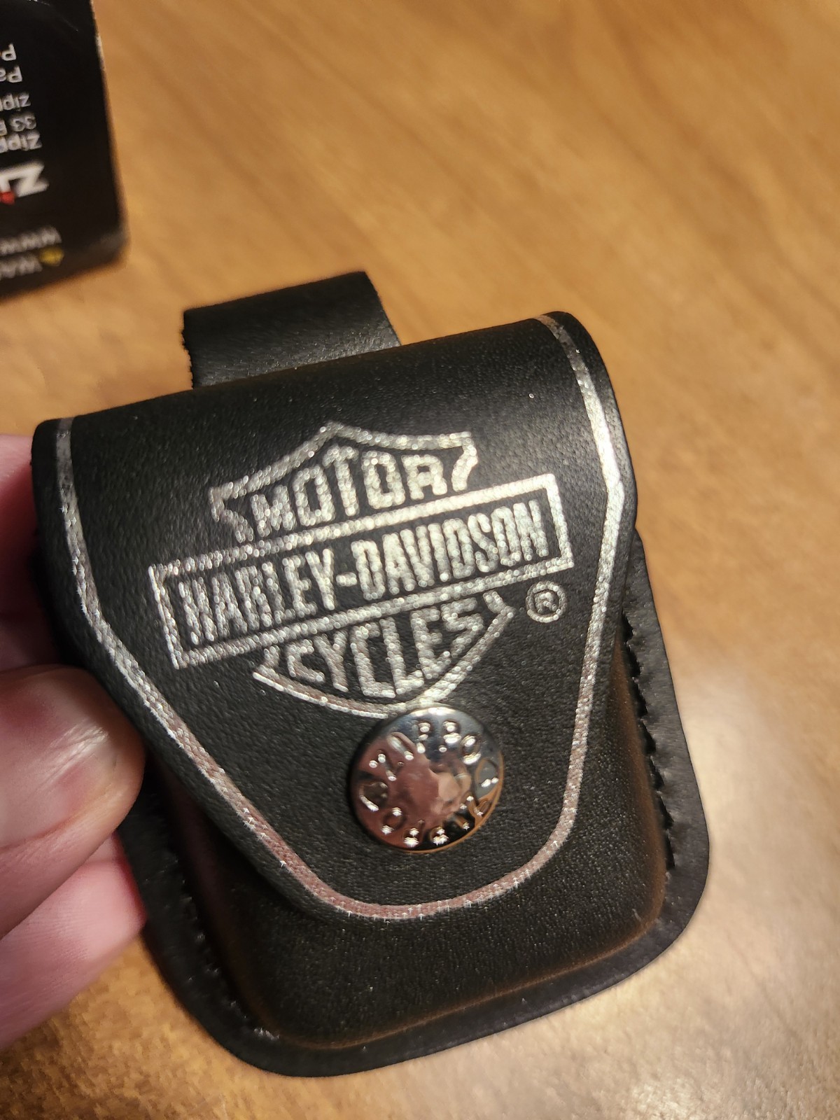 Harley Davidson zippo lighter pouch leather USA holder Belt 3 by 2.5 inch New