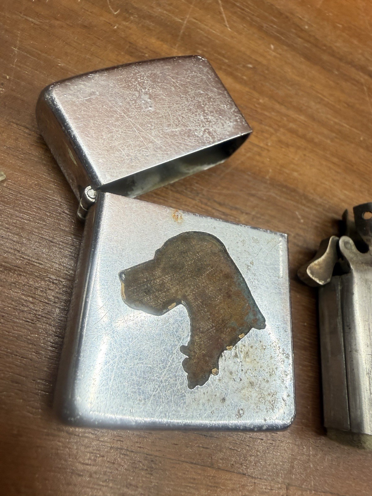 Vintage Zippo Town & Country Setter Dog Lighter Pat 2032695 As Is Rare
