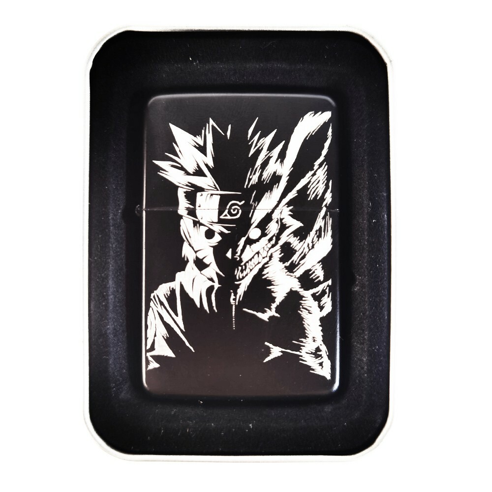 BRAND NEW – DESIGNED BRUSHED STYLED CIGARETTE PETROL LIGHTER – NARUTO FOX