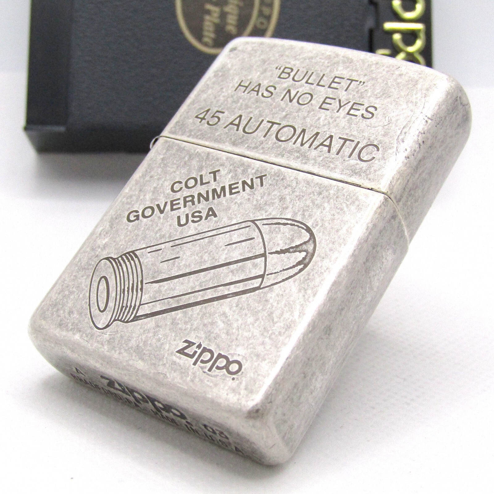 Colt Government 45 Automatic Bullet Zippo Oil Lighter 2003 Mint Rare